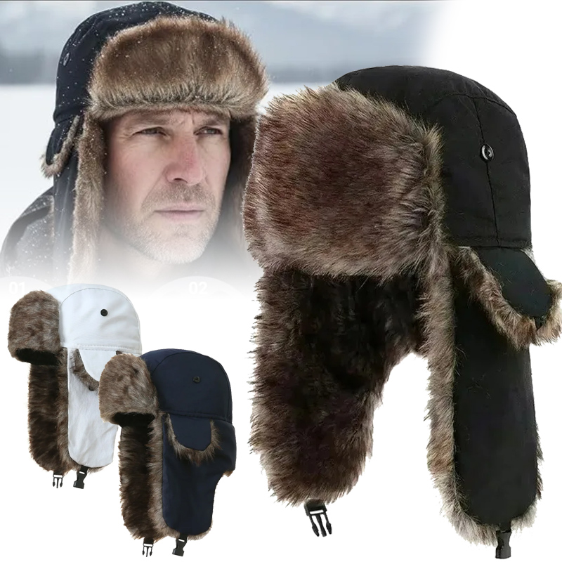 Trapper Hat Ear Flap - قبعة شتوية للجنسين، مقاومة للماء، بتصميم