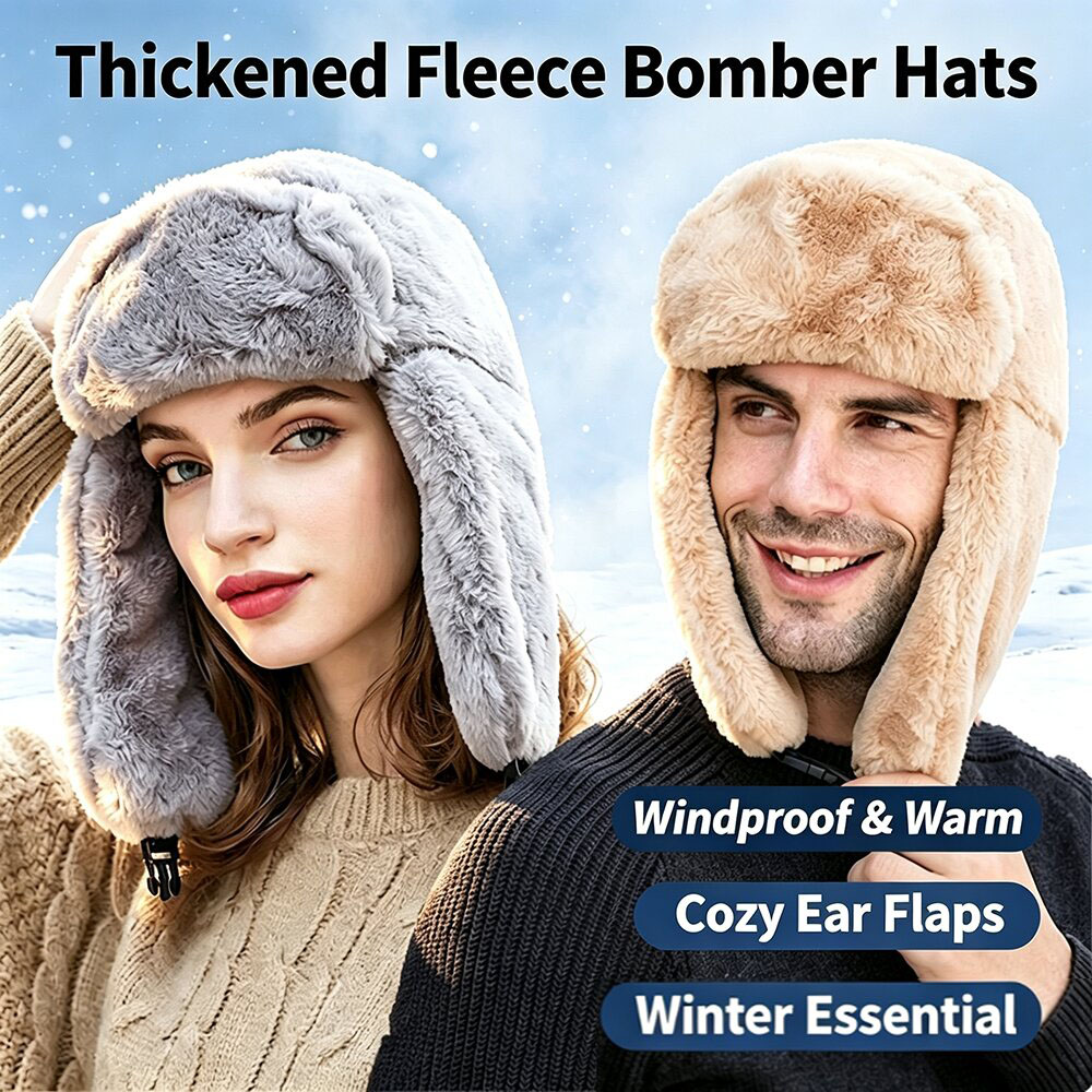 Trapper Hat Ear Flap - قبعة ترابر سميكة من الفرو للجنسين،