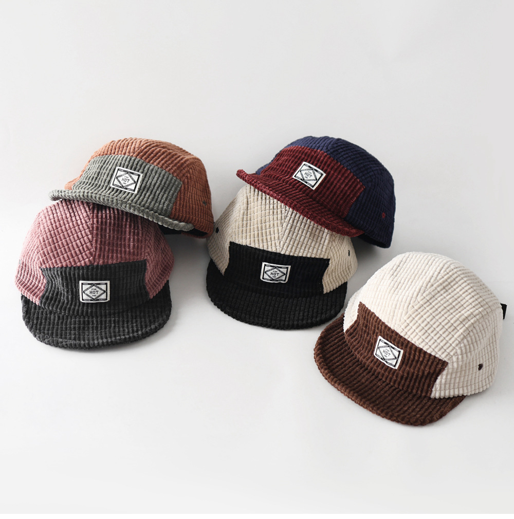 Corduroy Cap 5 Panel - قبعة بيسبول جديدة لموسم الخريف والشتاء،