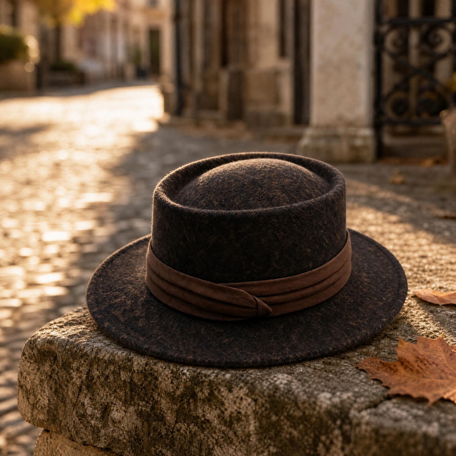 Fedora Hat Wool - قبعة من الصوف الصناعي بتصميم مميز،