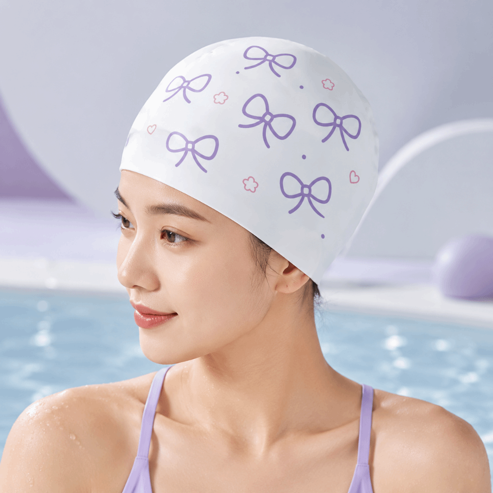 قبعة سباحة إبداعية بطبعة فيونك - مراجعة Swim Hat Silicone وسعره