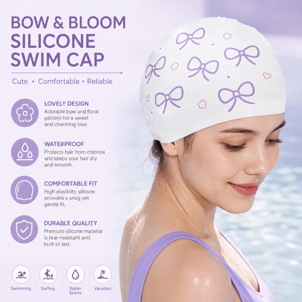 قبعة سباحة إبداعية بطبعة فيونك - مراجعة Swim Hat Silicone وسعره